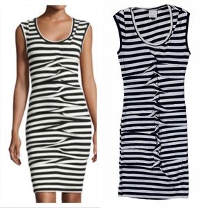 Nicole Miller Studio Striped Body Con Dress Small